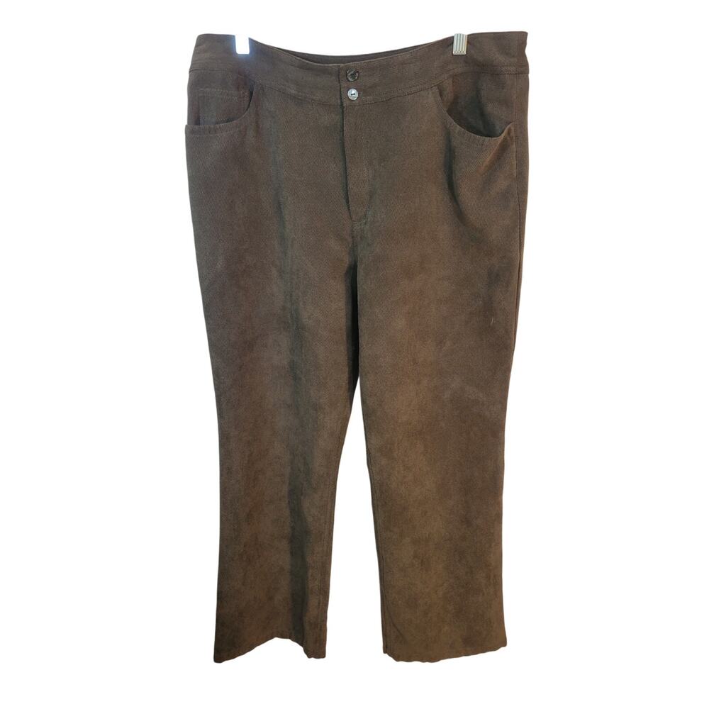 Chico's Casual Pants Brown Super Soft Straight High Rise‎ Womens 3 (XL 16)